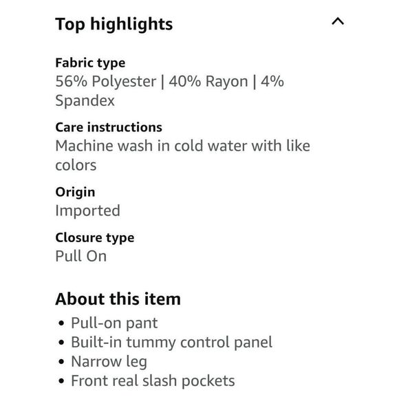 NWOT Dalia Pull-on Stretch Ponte Pant w/ built-in Tummy Control Panel: Black Pla - Picture 5 of 7